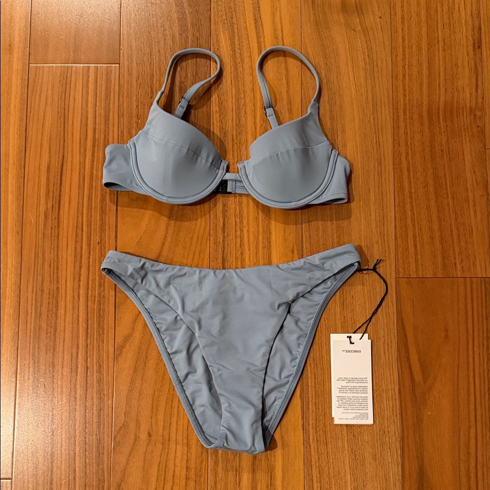 BONDI BORN Light Blue Bikini Set